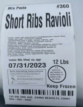 Food Recall Mrs. Pasta frozen meat products - recalled due to production without the benefit of inspection The F... Foto #1