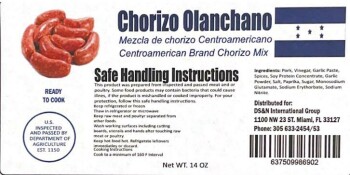 Reclame de Alimentos Valle Import & Export LLC  Chorizo Olanchano - recalled due to production without the benefit of ins... foto #1