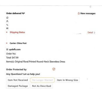 Consumer Safety Report SCAM - no product recieved - PPP*qsdefh   wesite :qsdefh.com Did a switch on the product I ordered a... photo #2