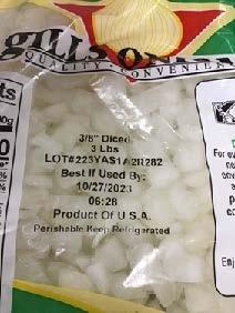Food Recall Gills Onions Diced onions - recalled due to Salmonella Gills Onions of Oxnard, CA is voluntarily rec... photo #2