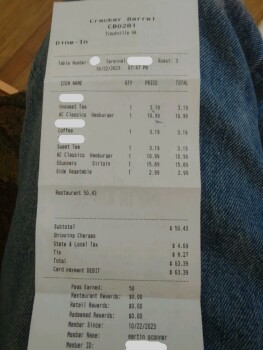 Cracker Barrel Old Country Store, 3153 Lee Hwy, Troutville, VA 24175, United States photo #1