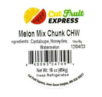 Food Recall Cut Fruit Express Inc Cantaloupe chunks and fruit mixes with cantaloupe - recalled due to Salmonella... Foto #4