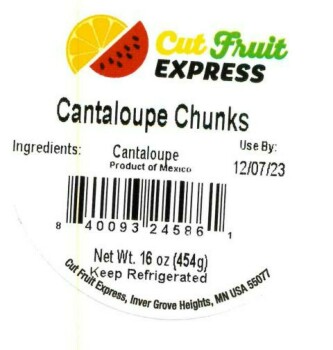 Food Recall Cut Fruit Express Inc Cantaloupe chunks and fruit mixes with cantaloupe - recalled due to Salmonella... Foto #2