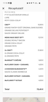 Consumer Review - Food Safety McDonald's Notre-Dame-de-Sanilhac, N21, Sanilhac, France Mon compagnon est mes trois enfants ainsi q... photo #2