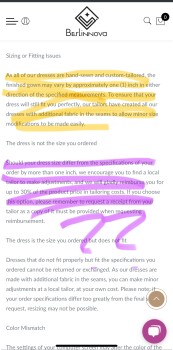 Rapport de sécurité du consommateur Berlinnova Dresses Scam!!! These people advertise completely different dresses than what they send.... photo #2