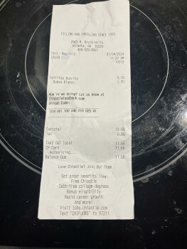 Verbraucherbewertung – Lebensmittelsicherheit Chipotle Mexican Grill, N Druid Hills Rd, Atlanta, GA, USA Upset stomach, nausea and heartburn start... Foto #1