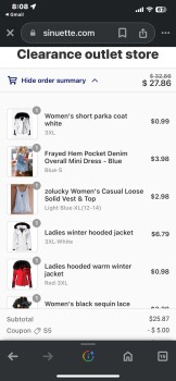 Rapport de sécurité du consommateur Scam Alert Ordered coats for as low as $6, $3 along with a couple of other merchandise and they char... photo #2