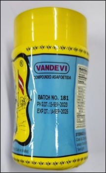 Rappel d'aliments Vandevi Asafoetida Yellow Powder - recalled due to undeclared wheat traces Kinjin Food Pvt. Ltd. Mah... photo #2