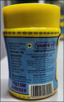 Rappel d'aliments Vandevi Asafoetida Yellow Powder - recalled due to undeclared wheat traces Kinjin Food Pvt. Ltd. Mah... photo #3