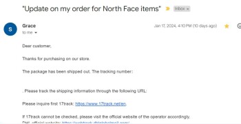 Consumer Safety Report Possible Scam: Acqra buyifactory New Po Kong more than 3 weeks ago, I ordered for 5 North Face Jacke... photo #1