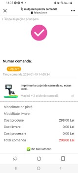 Consumer Safety Report Hi I order on 19.01.2024  an imprimata  laser with tactil screen , and today I resived samethink  di... photo #2