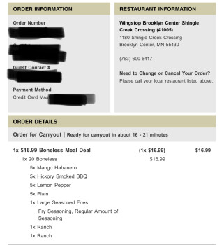 Wingstop, Shingle Creek Parkway, Brooklyn Center, MN, USA photo #1