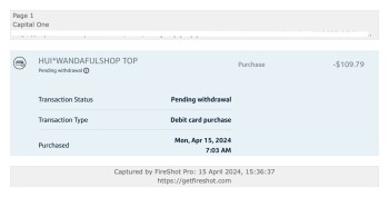 Scam charge my deit for something I nevered ordered photo #1