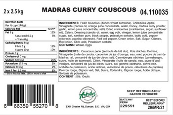 Food Recall Arbutus Foods Madras Curry Couscous recalled due to Undeclared Allergen Arbutus Foods is recalling M... photo #4
