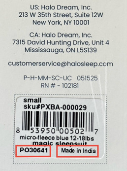 Erinnert HALO Dream Magic Sleepsuits recalled due to Choking Hazard HALO Dream, Inc., of New York City, has i... Foto #3