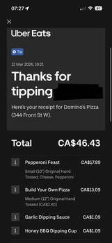 Verbraucherbewertung – Lebensmittelsicherheit Domino's Pizza, Front Street West, Toronto, ON, Canada It started at 9.30pm yesterday Suspect Domino... Foto #4