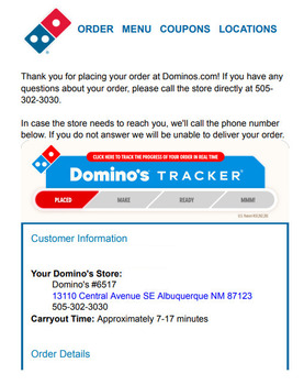 Consumer Review - Food Safety Domino's Pizza, 13110 Central Avenue Southeast, Albuquerque, NM, USA 3/14/2026 Dominos pizza Pizza w... photo #2