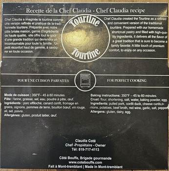 Reclame de Alimentos Côté Bouffe Tourtine recalled due to Undeclared Sulfites Côté Bouffe has issued a recall for its "To... foto #2