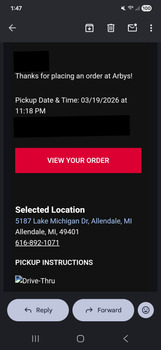 Consumer Review - Food Safety Arby's, Lake Michigan Drive, Allendale, MI, USA We ordered 2 meals, mine had a chicken sandwich and... photo #1