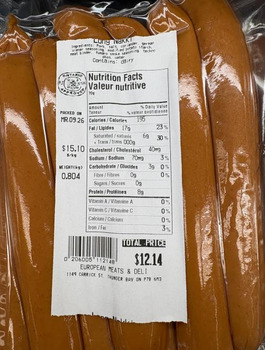 Food Recall Long and Short Nakki recalled due to Undeclared Allergen European Meats & Deli is recalling Long and... Foto #1