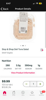 Avis du consommateur - Sécurité alimentaire Stop & Shop, Main Street, Willimantic, CT, USA A week ago Their Deli Tuna Salad Yes it was their Tay... photo #2