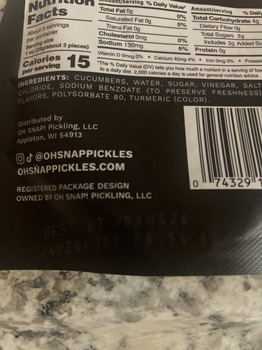 Avaliação do consumidor - Segurança alimentar Kroger, Murfreesboro Road, Franklin, TN, USA After eating a pack of sassy bites pickles after work I... foto #3