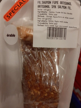 Rappel d'aliments Marché Victoriaville Artisanal Smoked Salmon recalled due to Incorrect Labeling Marché Victoriaville... photo #1