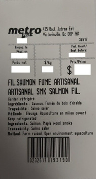 Rappel d'aliments Marché Victoriaville Artisanal Smoked Salmon recalled due to Incorrect Labeling Marché Victoriaville... photo #2