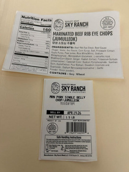 Food Recall Beef and Pork Products recalled due to Misbranding and Undeclared Allergen Sky Ranch Meat LLC has is... Foto #4