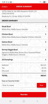 Consumer Review - Food Safety WaBa Grill, Main Street, Hesperia, CA, USA On Friday, April 10th, I ordered the grilled shrimp with... photo #2