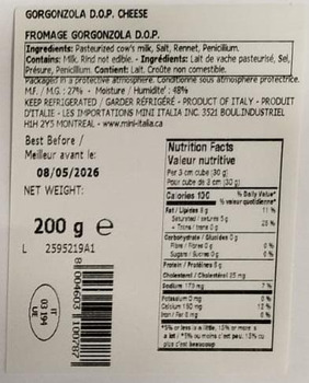Food Recall Auricchio Gorgonzola D.O.P. Piccante recalled due to Listeria Les Ventes JVS is recalling Auricchio... photo #2