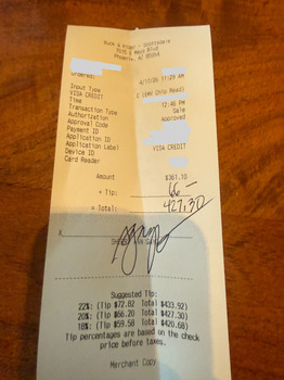 Avaliação do consumidor - Segurança alimentar Buck & Rider Scottsdale, East Mayo Boulevard, Phoenix, AZ, USA After lunch at Buck & Rider, I stated... foto #2