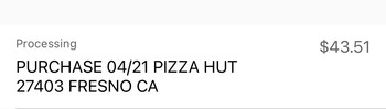 Consumer Review - Food Safety Pizza Hut, Fresno, CA, USA We ordered a pizza two days in a row the first night. It was fine the sec... photo #1