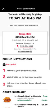 Consumer Review - Food Safety Arby's, Rushing Road East, Denham Springs, LA, USA Me and my wife and toddler ate at Arby’s yesterda... photo #2