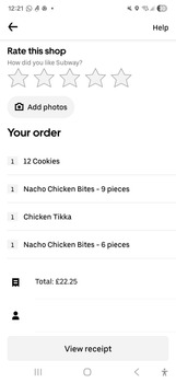 Reseña del consumidor - Seguridad alimentaria Subway, Newtownards, UK We got the nacho chicken bites, myself and my daughter and we have food pois... foto #1