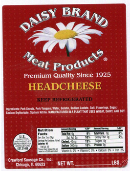 Food Recall Public Health Alert for Headcheese Deli Meat Products Due to Listeria Contamination Crawford Sausage... Foto #1