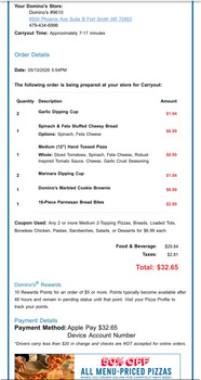 Consumer Review - Food Safety Domino's Pizza, Phoenix Avenue, Fort Smith, AR, USA This morning/last night Dominos order. Nausea, d... photo #2