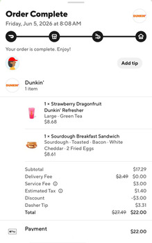 Consumer Review - Food Safety Dunkin', Vermillion Street, Hastings, MN, USA I ordered a strawberry dragon fruit green tea refreshe... photo #2