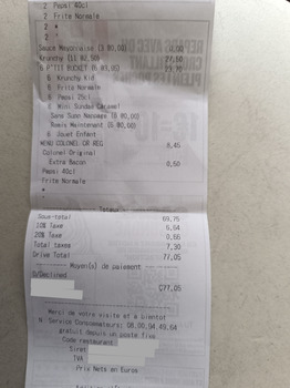 Consumer Review - Food Safety KFC, Avenue Maréchal Foch, Montivilliers, France Intoxication alimentaire après avoir manhee KFC 3 p... photo #3