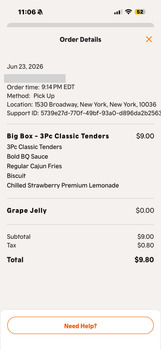 Consumer Review - Food Safety Popeyes Louisiana Kitchen, 1530 Broadway, New York, NY, USA I ordered my lunch from Popeyes as I was... photo #2