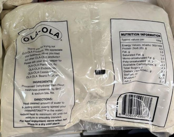Food Recall Ola-Ola Authentic Pounded Yam recalled due to Undeclared Allergen Genesis Imports Inc. is recalling... photo #2
