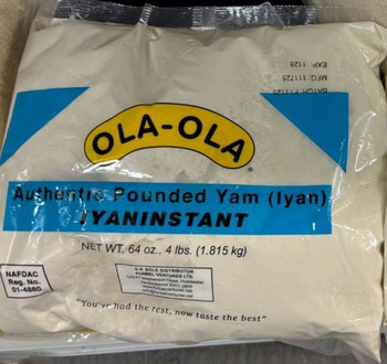 Food Recall Ola-Ola Authentic Pounded Yam recalled due to Undeclared Allergen Genesis Imports Inc. is recalling... photo #3