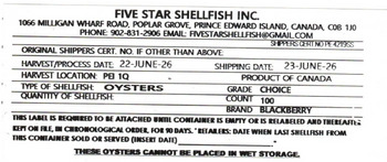 Food Recall Five Star Shellfish recalls Oysters due to Salmonella Five Star Shellfish Inc. is recalling certain... photo #4
