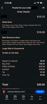 Consumer Review - Food Safety Chipotle Mexican Grill, Northtown Drive Northeast, Blaine, MN, USA Ate… Beef Barbacoa Bowl
Black Be... photo #2