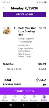 Consumer Review - Food Safety Taco Bell, 131 South Crooks Road, Clawson, MI, USA I added a copy of my order from the app.  I ate t... photo #2