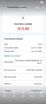 Reseña del consumidor - Seguridad alimentaria Taco Bell, West Main Street, Brawley, CA 92227, USA I ended up in the emergency  room with watery di... foto #2