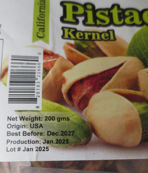 Recalls Kehar brand Californian Pistachio Kernel recalled due to Salmonella Product Name: Kehar Californian... photo #2