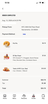 Verbraucherbewertung – Lebensmittelsicherheit KFC, Del Paso Road, Sacramento, CA, USA This is my second time getting food poisoning at this locati... Foto #2