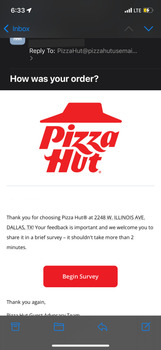 Consumer Review - Food Safety Pizza Hut, West Illinois Avenue, Dallas, TX, USA Got 2 pizzas for my crew of 6 … 4 out of the 6 peop... photo #2