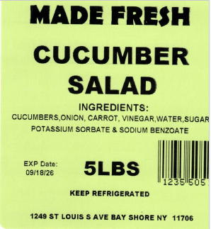 Recalls Made Fresh Salads Deli Style Salads and Cream Cheese recalled due to Listeria Product Name: Made Fre... photo #43